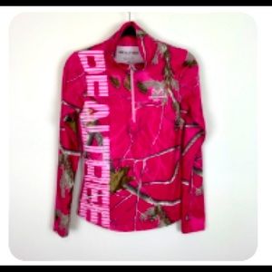 Real tree camo hunting 3/4 zip pink jacket medium